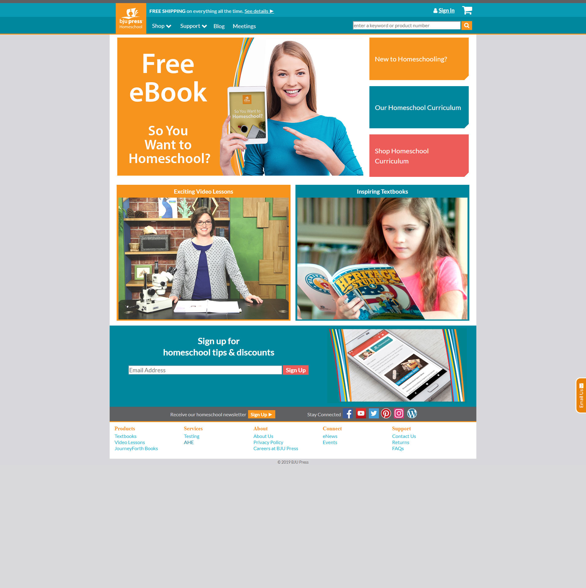 Homepage — Before