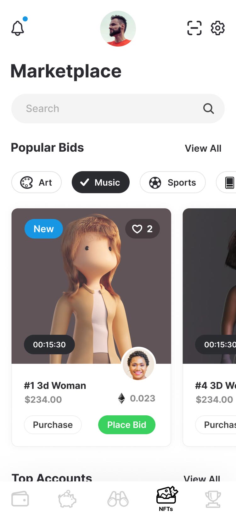 Desired NFT marketplace