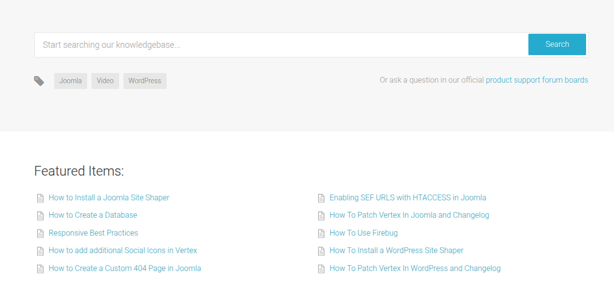 Knowledge base and tutorials